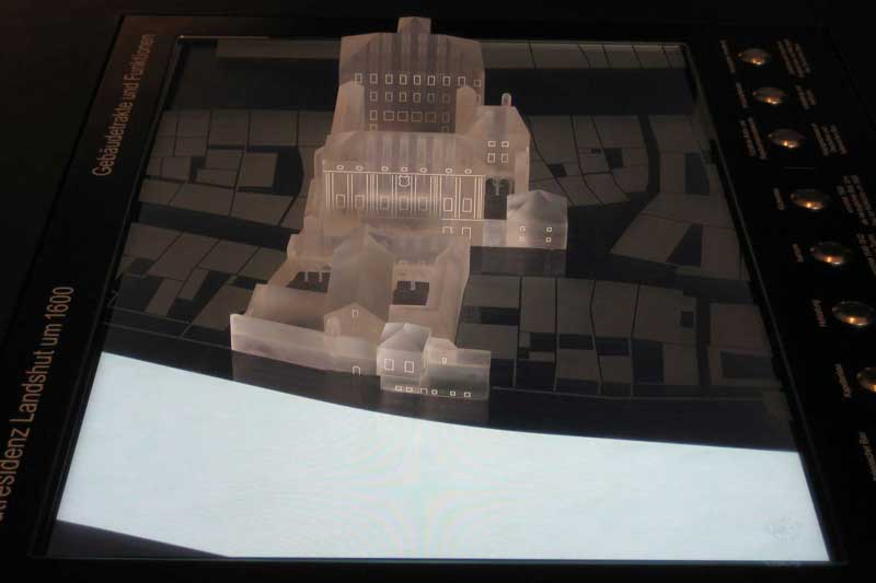 interaktives architekturmodell mit licht der Stadtresidenz Landshut